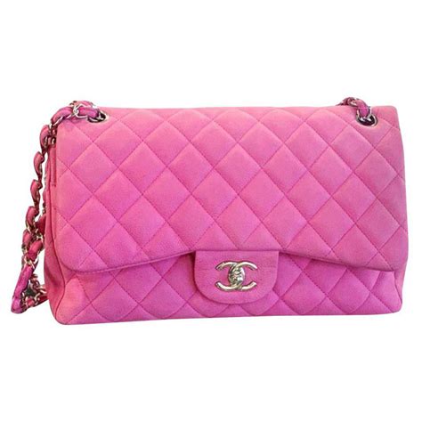 chanel pink denim flap